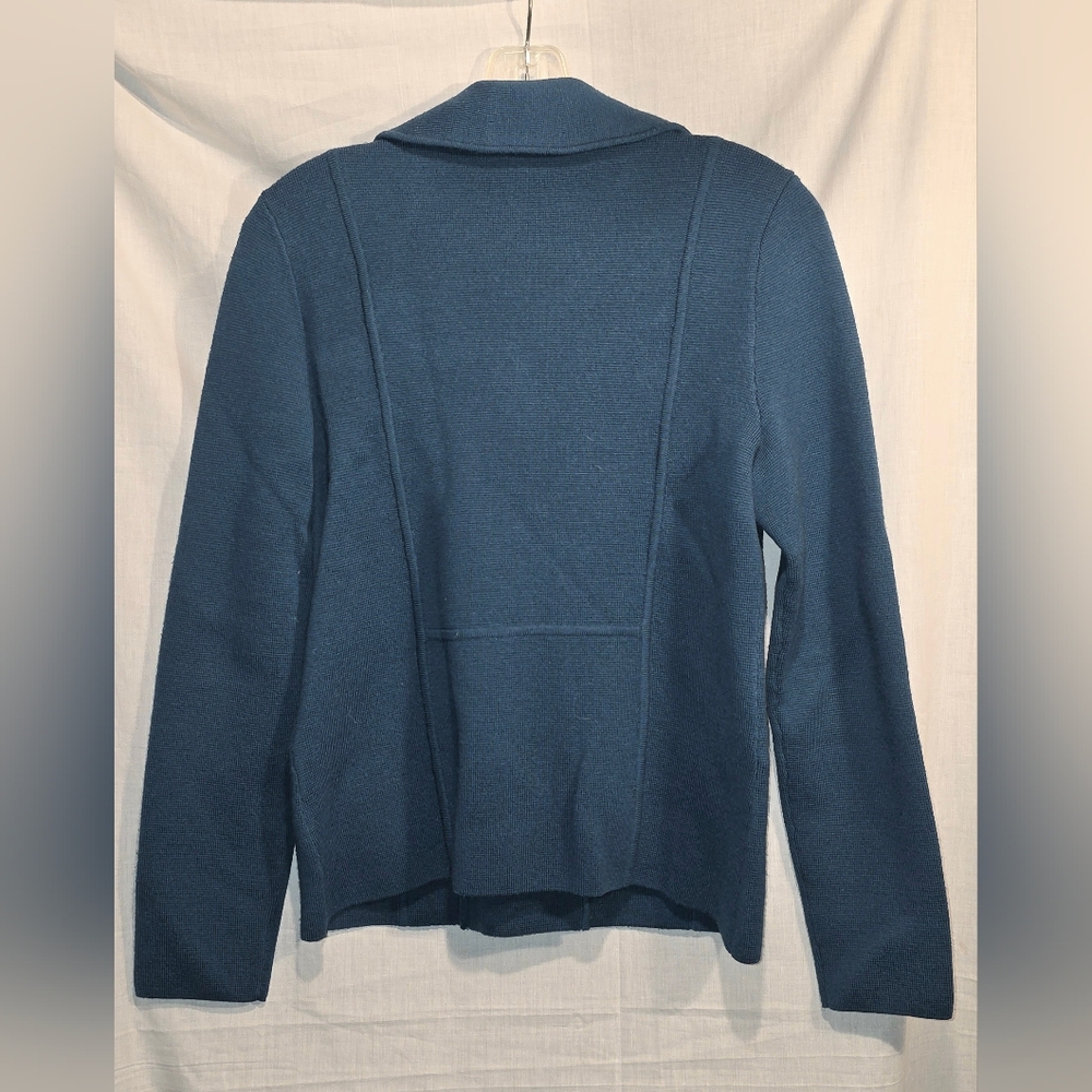 Talbots Milano 100% Pure Merino Wool Moto Zip Up Sweater Jacket Size S - Picture 2 of 6